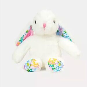 Lilly Pulitzer White Plush Bunny with Floral Ears and Paws 2026 Edition